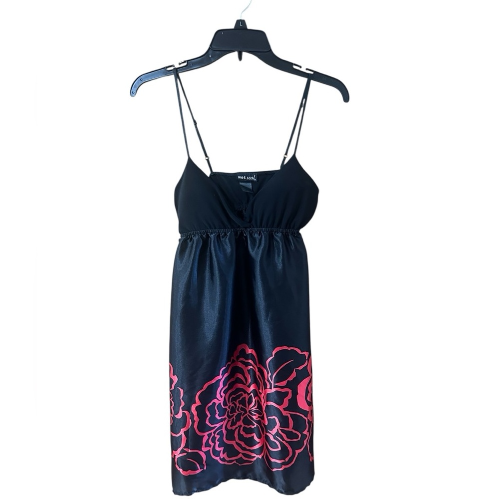 Wet Seal Camisole Black and Red Floral Dress